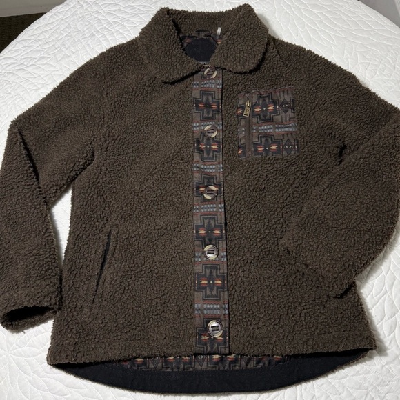 Pendleton Larkspur Sherpa Jacket Medium Aztec design - Picture 5 of 16